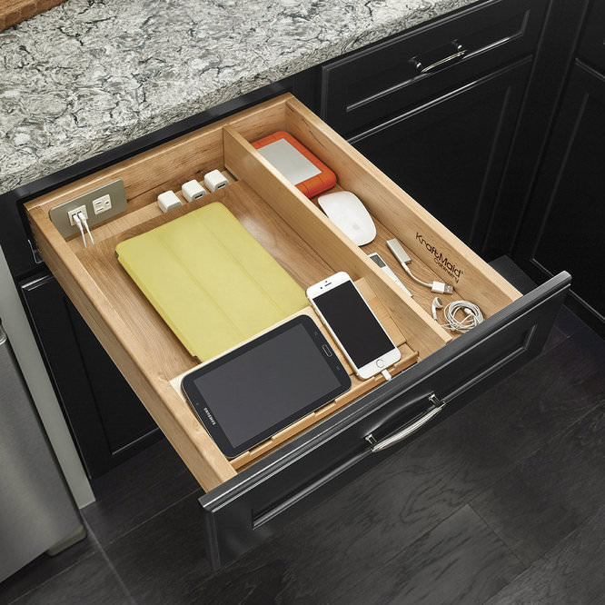 Docking drawer for recharging your devices