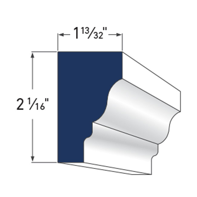 AZEK RAMS CROWN 2-1/16" - 16' - Marling Lumber & HomeWorks--River St.