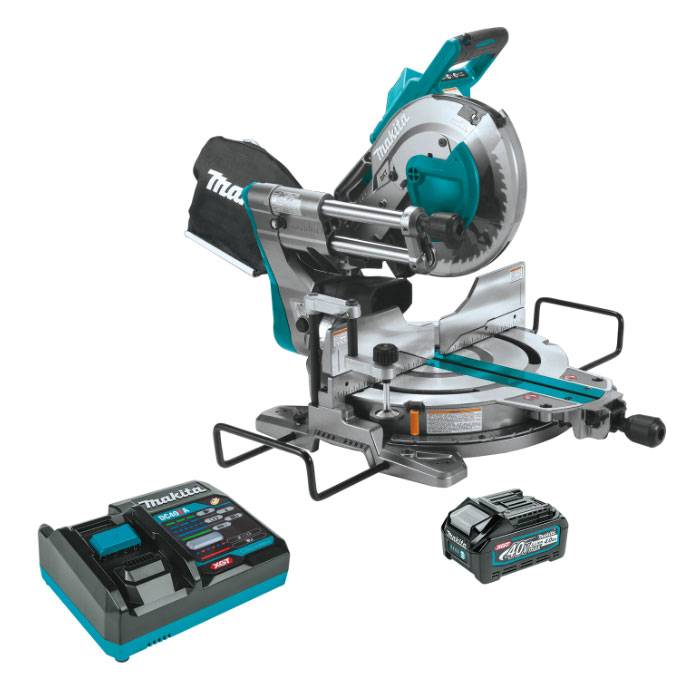 Makita 40V max XGT® Brushless
Cordless 10" Dual-Bevel Sliding
Compound Miter Saw Kit, AWS®
Capable (4.0Ah) - Marling Lumber & HomeWorks--River St.