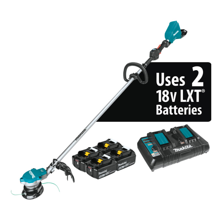 Makita 36vlt. BL String Trimmer
Kit
XRU15 TRIMMER 2 5ah. Batteries,
1 Dual Port Charger,
BONUS 2 FREE BATTERIES INCLUDED - Marling Lumber & HomeWorks--River St.
